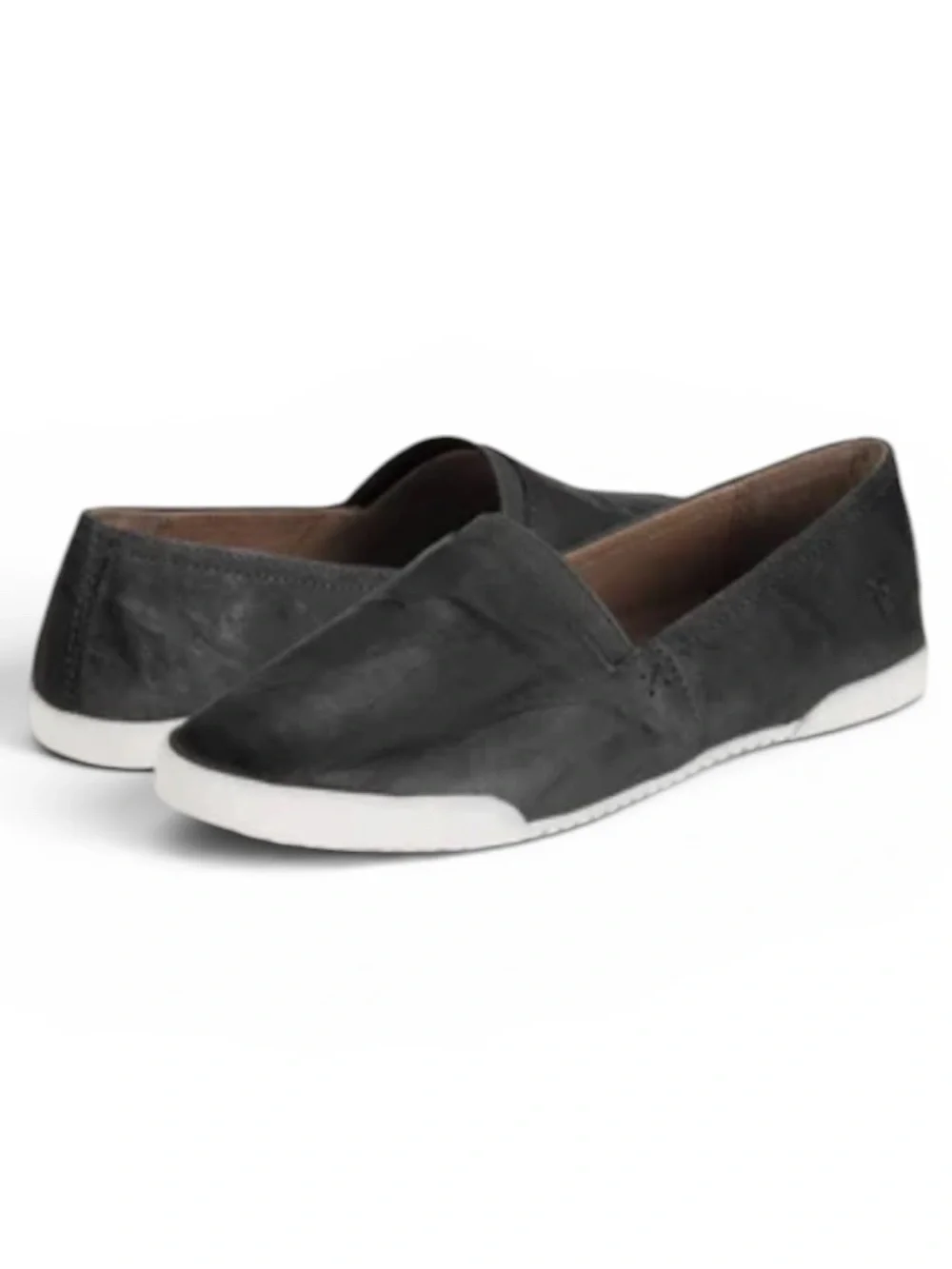 Frye Melanie Black Leather Slip On Loafers